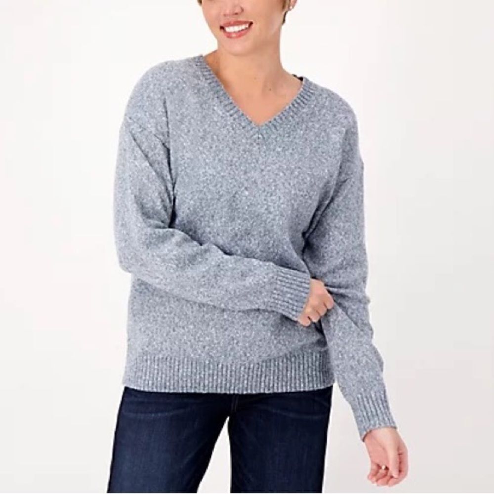 Belle by Kim Gravel Let's Get Cozy V-Neck Sweater